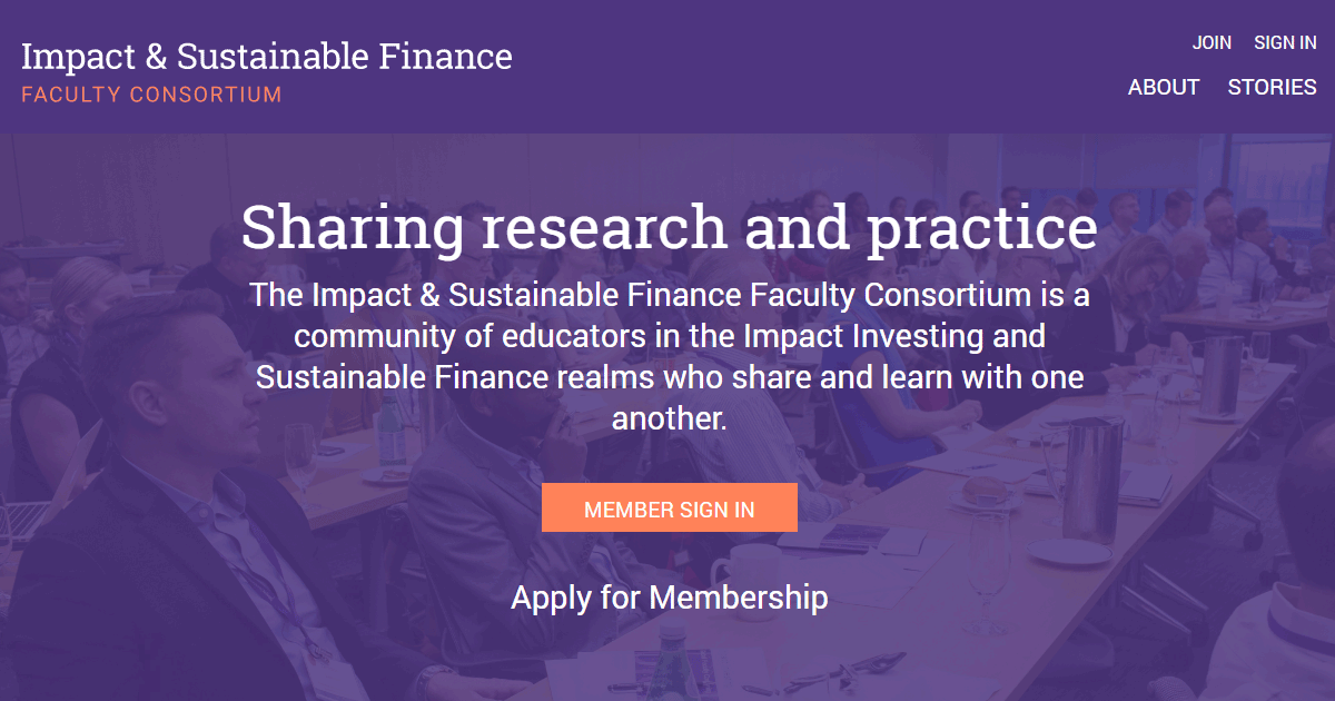 Impact Sustainable Finance Faculty Consortium